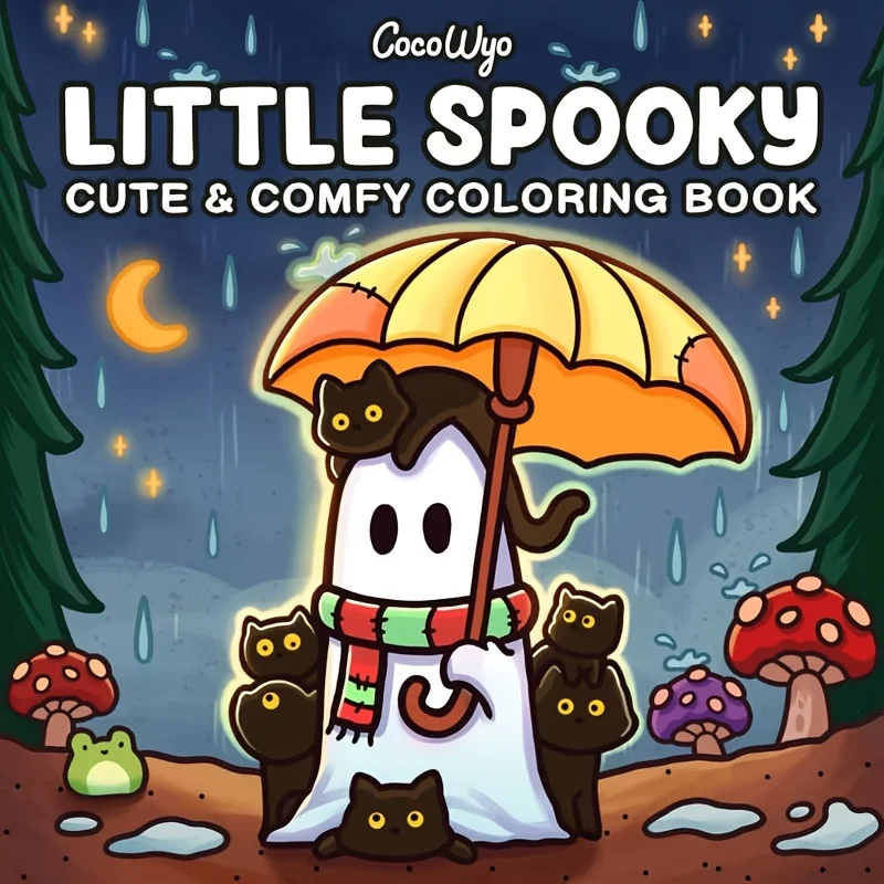 

МАЛЕНЬКАЯ книжка-раскраска SPOOKY с очаровательными жуткими существами, книга для творческой живописи, идеальный подарок для взрослых и подростков