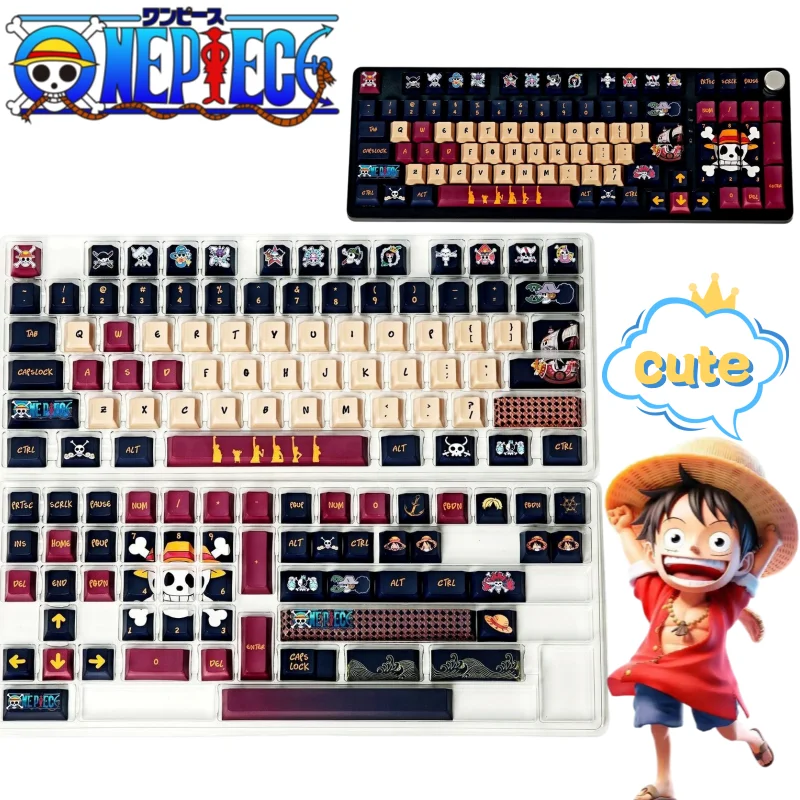 One Piece Luffy Roronoa Zoro Keyboard Cap High Color Value Anime Cartoon Anime Print Cool Cross Shaft Keyboard Decorative Cap