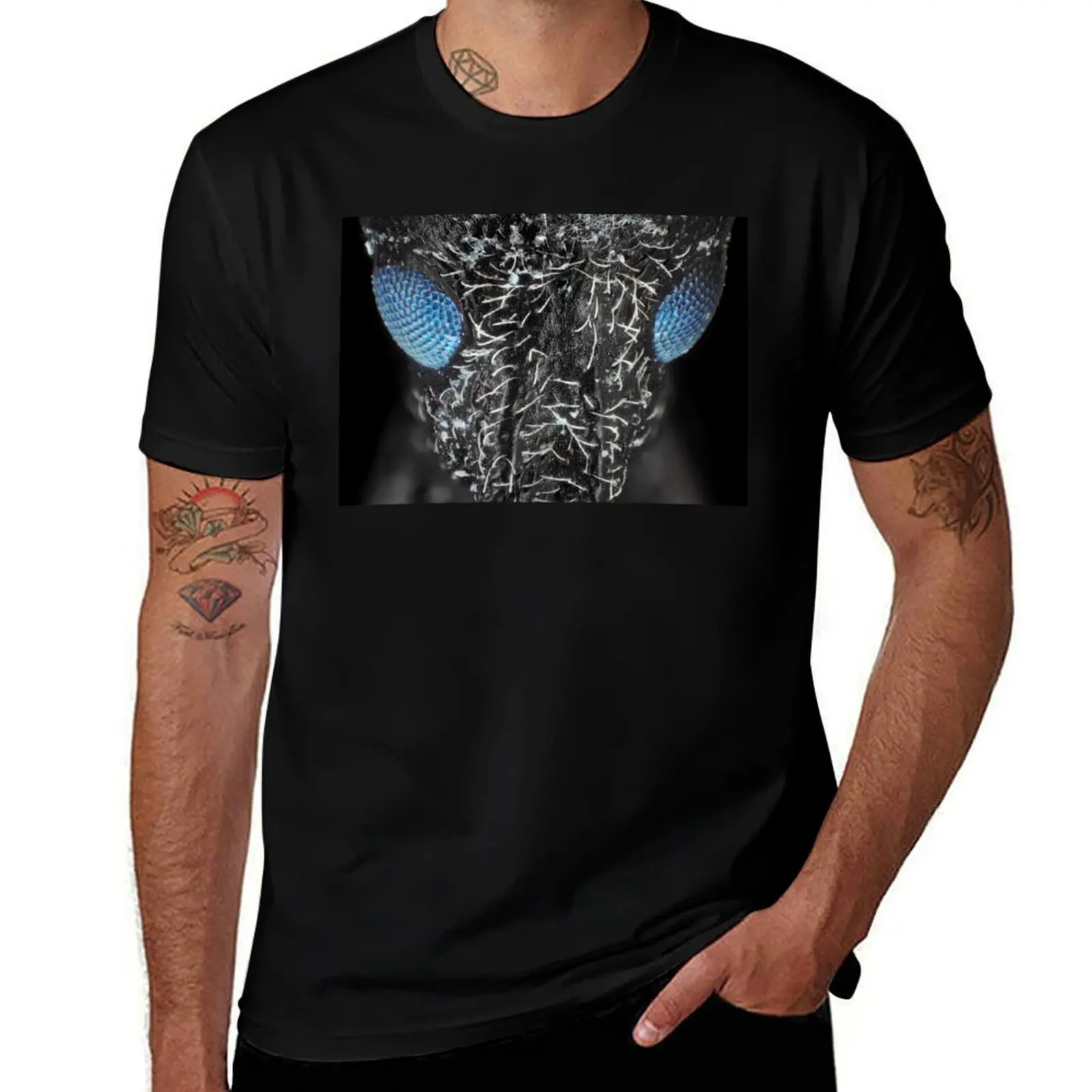 Weevil beetle under microscope in visible + UV light T-Shirt cotton t shirts man 100% T-Shirt