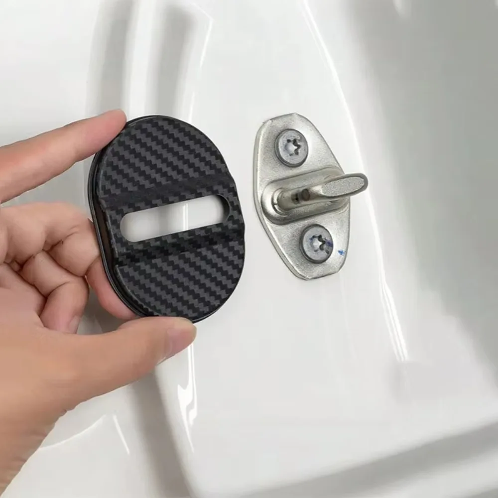 4Pcs Universal Door Lock Covers Shock-Absorbing Noise-Reducing Waterproof Protector Easy Stick-On for Sedan SUV