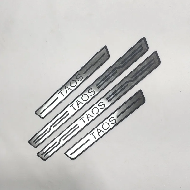 For VW Volkswagen Taos 2021 2022~2024 Car  Accessories Door sill scuff plates thresholds protector car Stickers Welcome Pedal