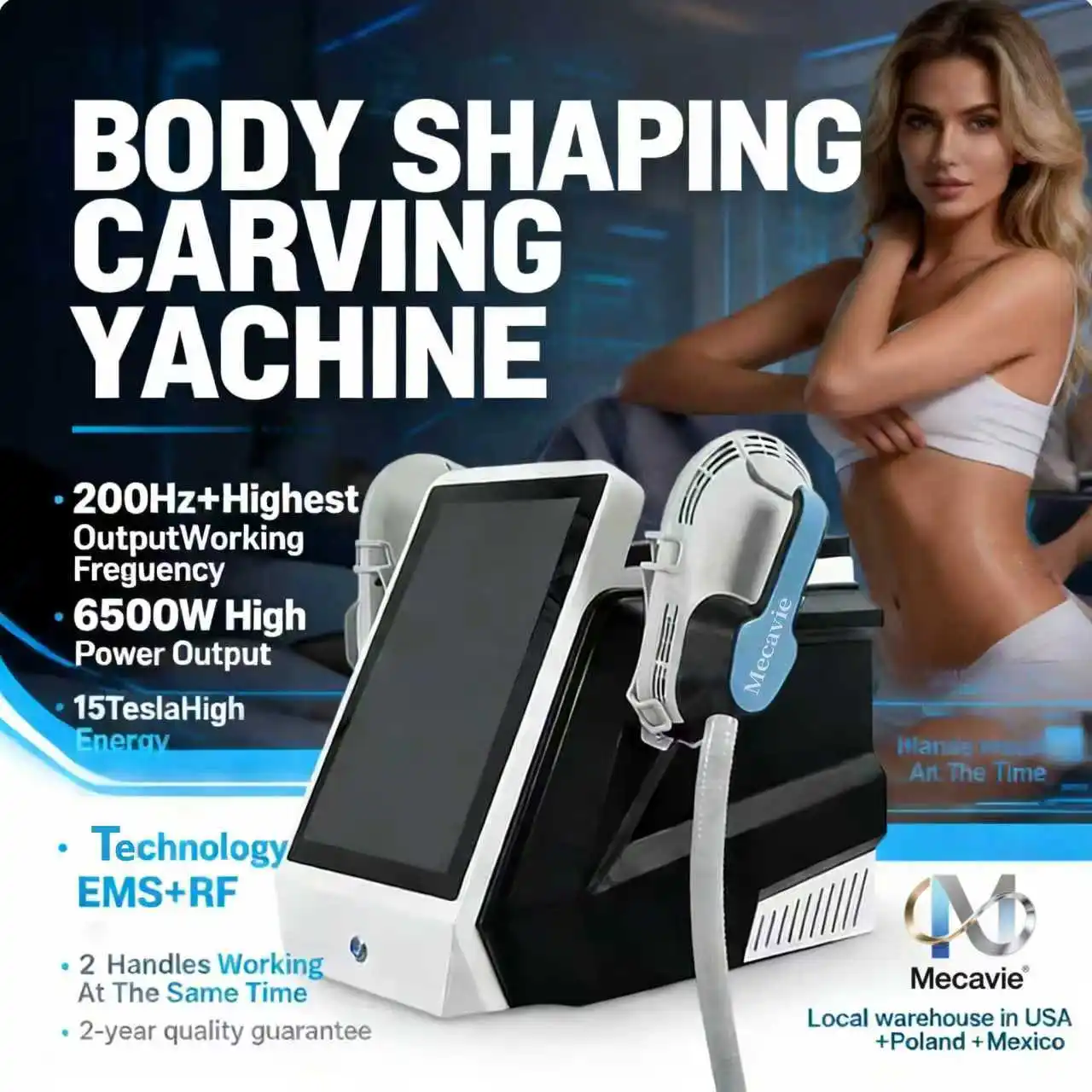 

Новинка 2026 года: Горячая распродажа! MECAVIE 200 Гц – Аппарат для похудения, подтяжки бедер и пресса, стимулятор мышц Neo 6500W EMS для коррекции фигуры.