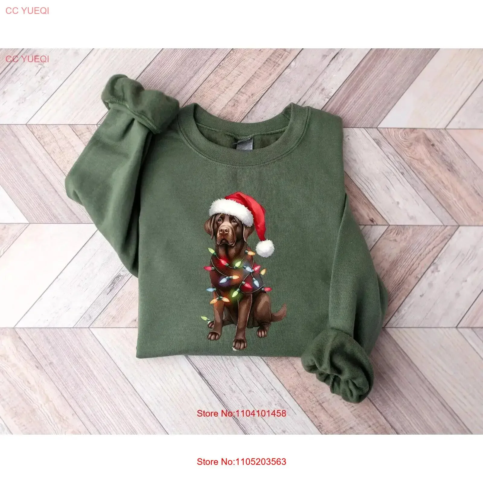 Christmas Chocolate Labrador T Shirt Lights Dog C SweaT vintage Washed Slightly Breathable Top For Everyday Wear