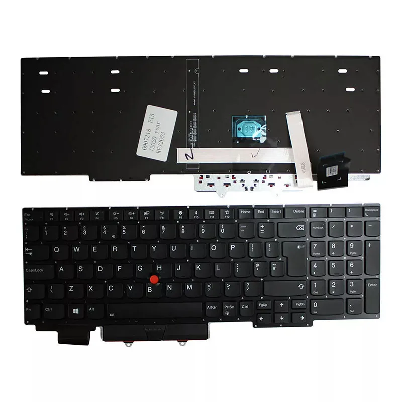

New UK Layout Backlit Replacement Keyboard for Lenovo Thinkpad E15 Gen1/R15 Gen1 Black Color