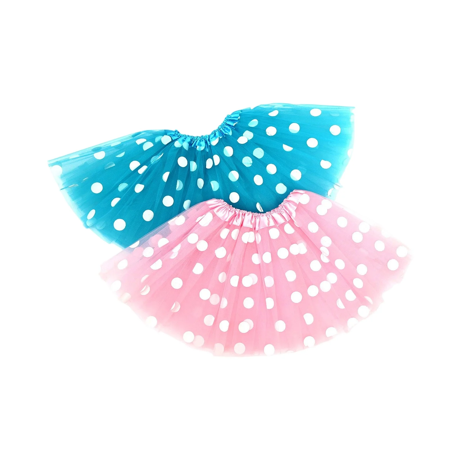 Girls Polka Dot Tutu Skirts Elastic Waist Multi-layer Mesh Princess Skirts Fashion Casual Kids Spring Summer Pettiskirt 1pc