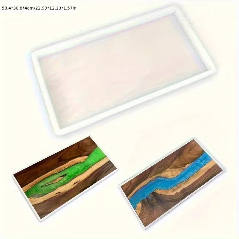 

Resin Casting Molds LEQU 1pc Extra Large Rectangular Silicone Mold,for Tabletop and DIY Decorative Artwork Making
