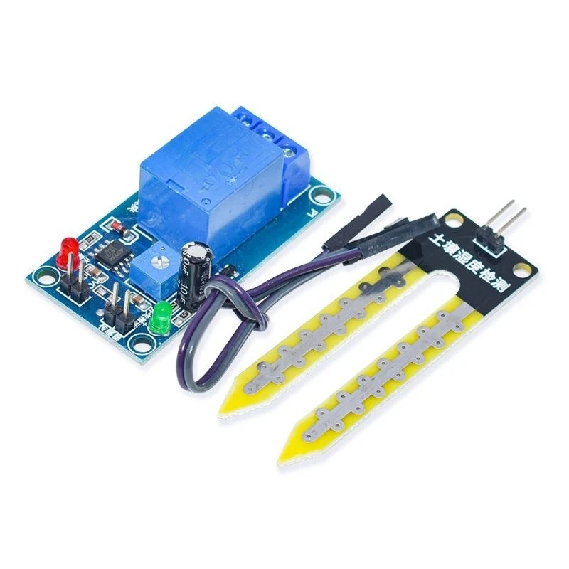 2pcs 5V 12V Soil Moisture Sensor Relay Module Automatic Watering Switch Low Humidity Trigger for Arduino DIY Plant
