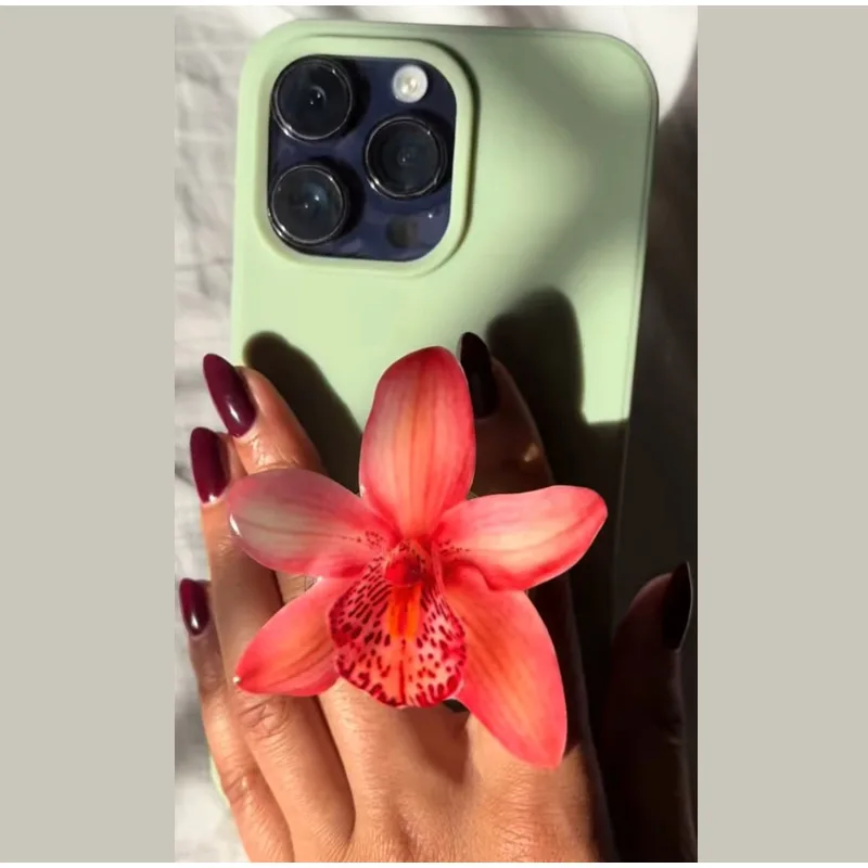 Orchid Phone Holder Acrylic Socket Grip Cymbidium Phone Stand Folding Ring Phone Support Popular Accessories Internet Celebrity