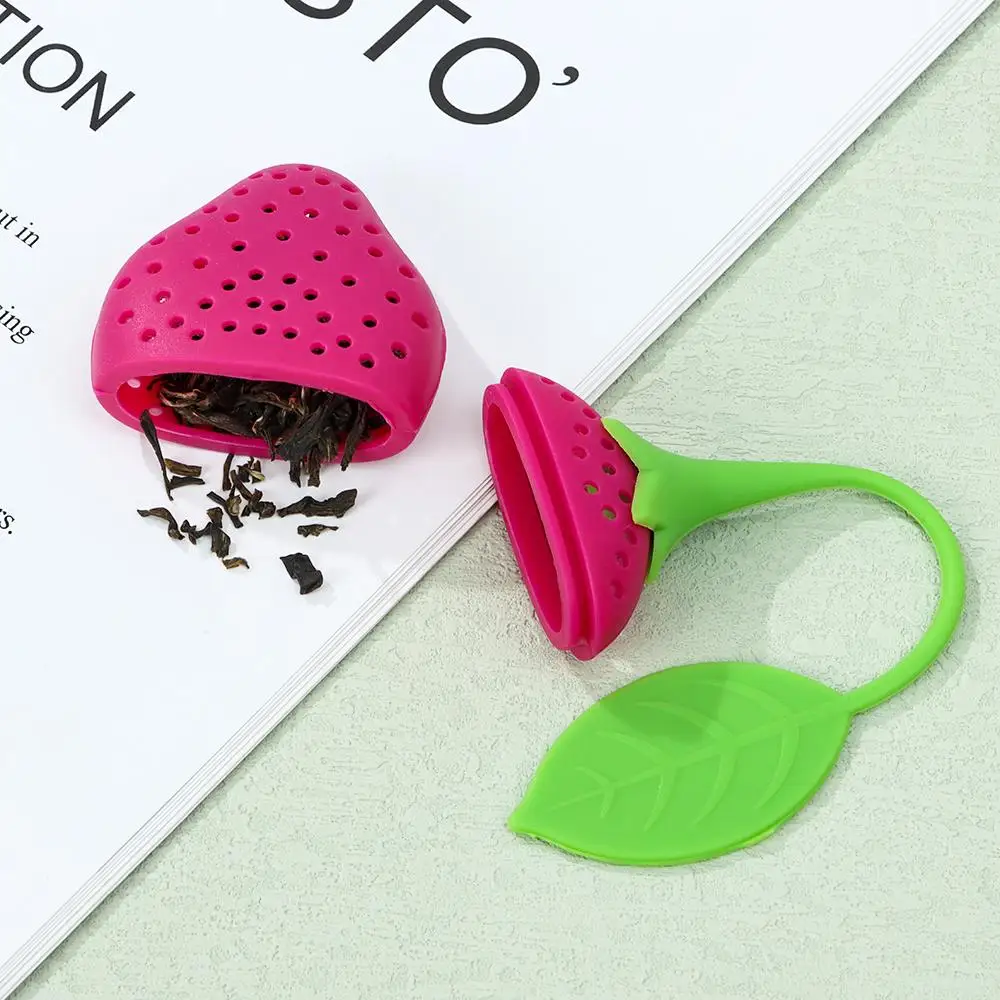 Creative Silicone Tea Ball Infuser Strawberry Teabag Firmly Coffee Filter Reusable Teapot Gadgets Brewing Device Kitchen Tools