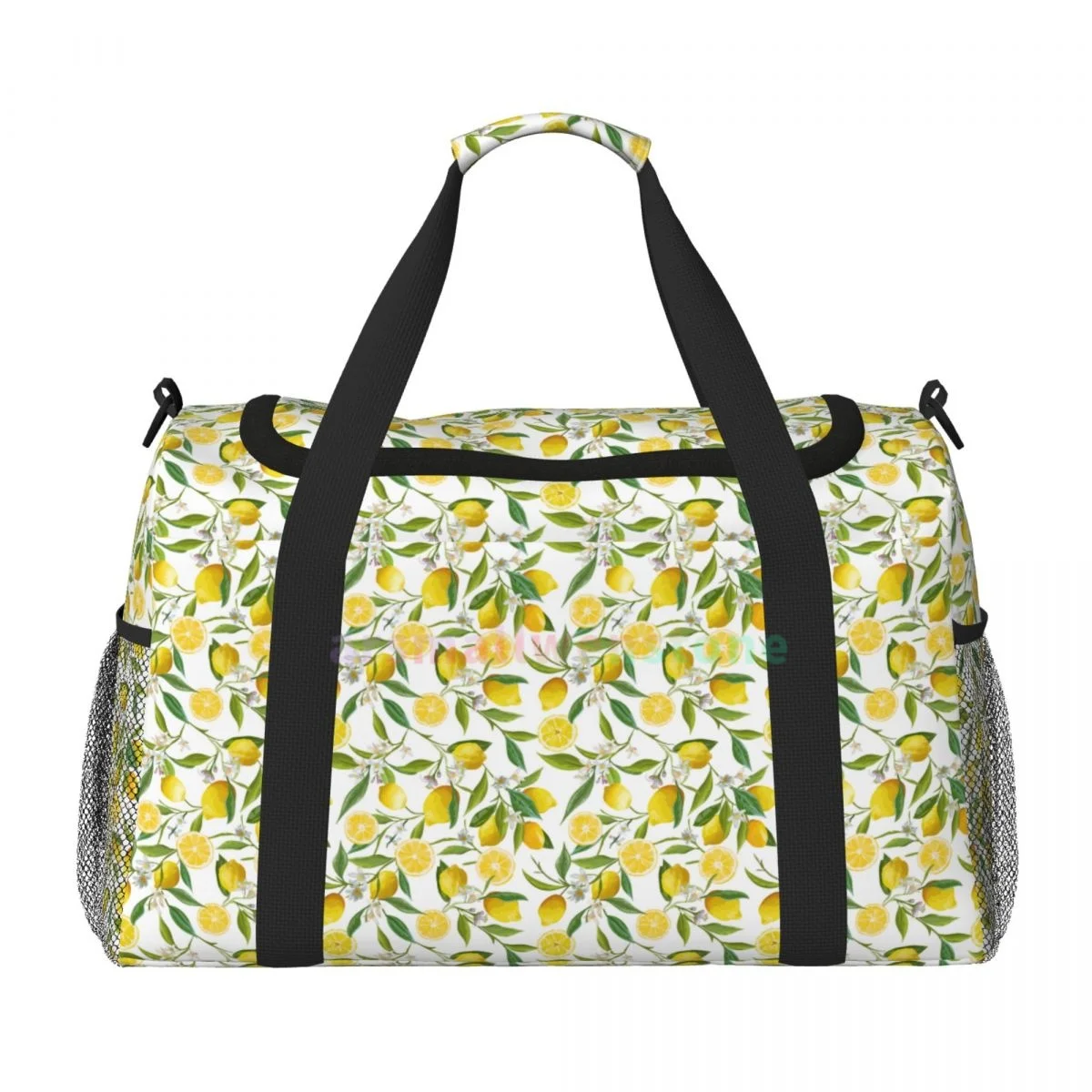 Lemon Tree Branches Flowers Leaves Travel Duffel Bags Sport Gym Yoga Luggage Bag Personalized Weekender Bag with Shoulder Strap