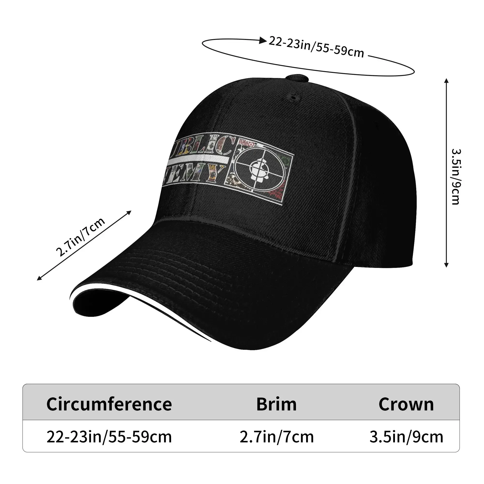 New US Rap Team Public Enemy  Casual Baseball Cap Spring  Trucker Hat Sun Visor Outdoor Sport Hip Hop Hats y2k Retro Baseball Ca