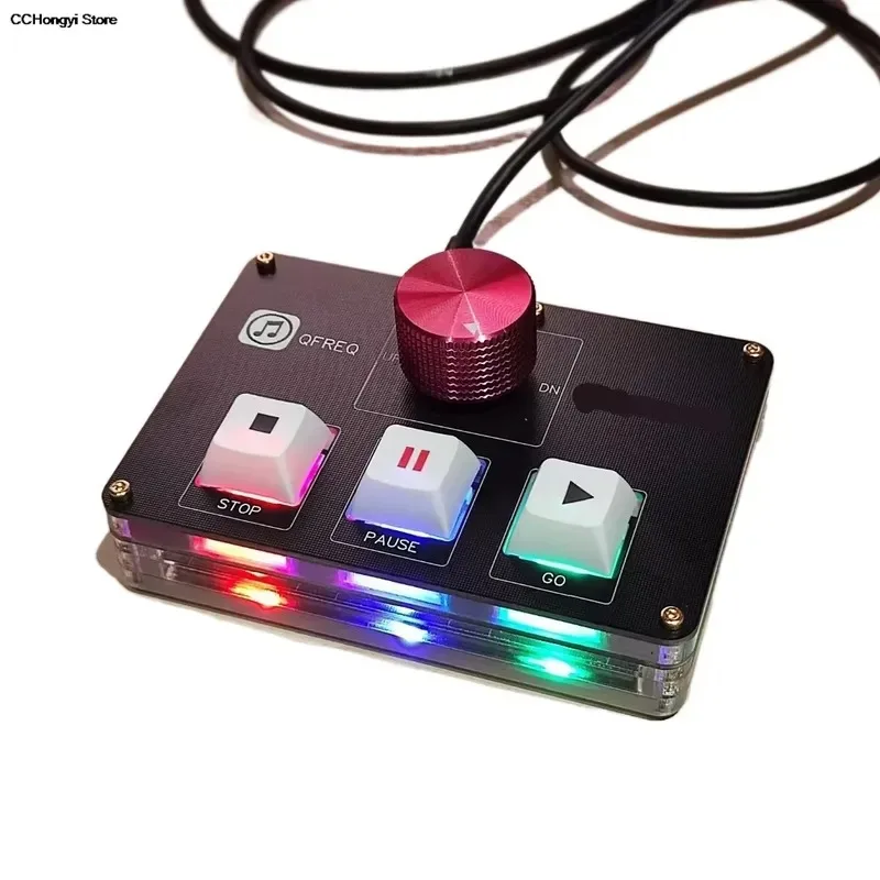 Dual-Control USB Media Controller w/ Type-C, Supports QLab/Hirender P1/SSP, Customizable Software