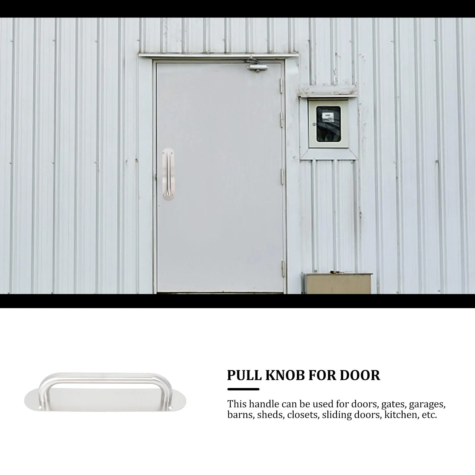 

1Pcs Stainless Steel Barn Door Pull Handle Heavy Duty Non-Rust Door Accessory Replacement Handle for Gates Garage Sheds Closets