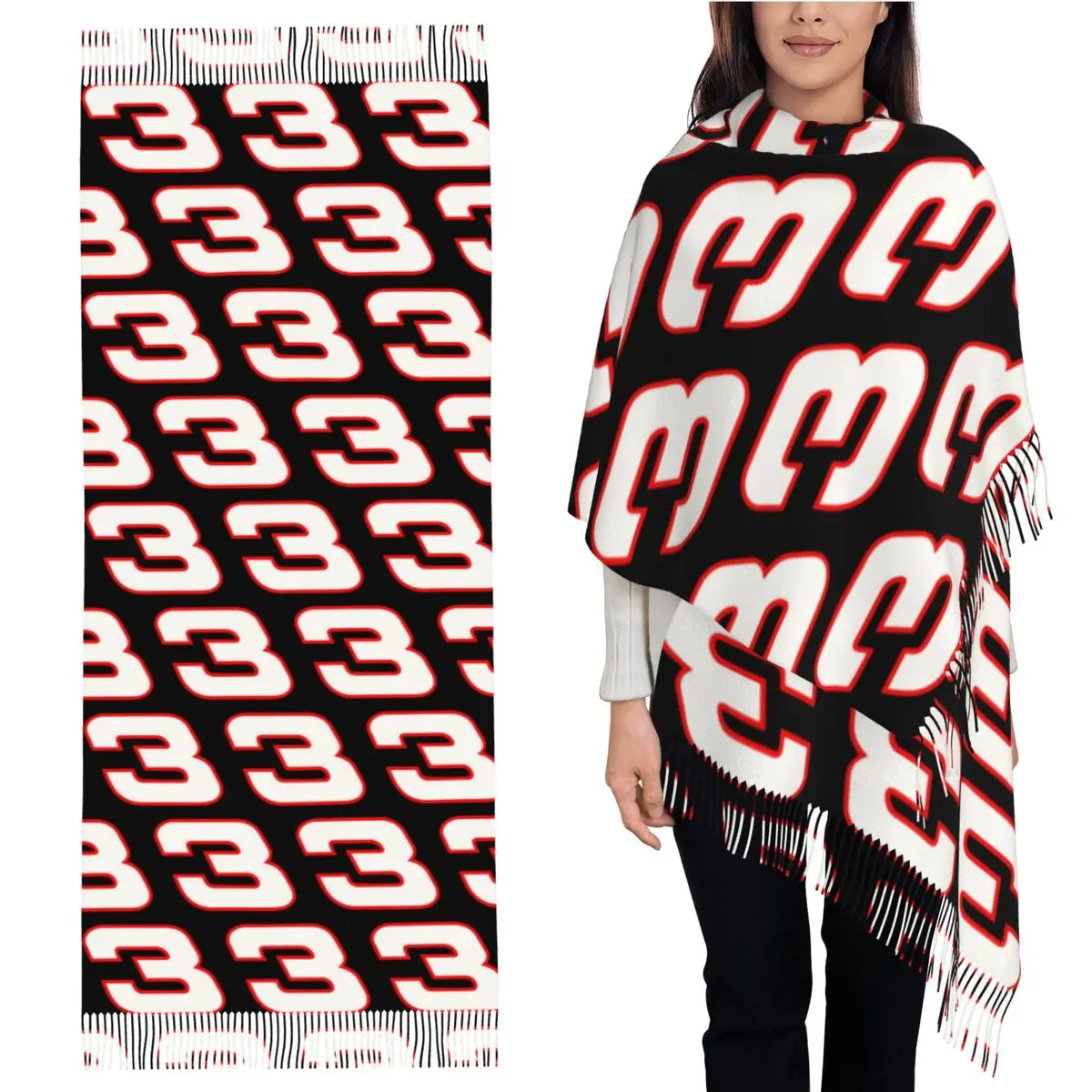 

Шарф Dale Earnhardt 3, шарфы с кисточками для женщин, мягкие теплые шали и накидки, большая осенне-зимняя шаль