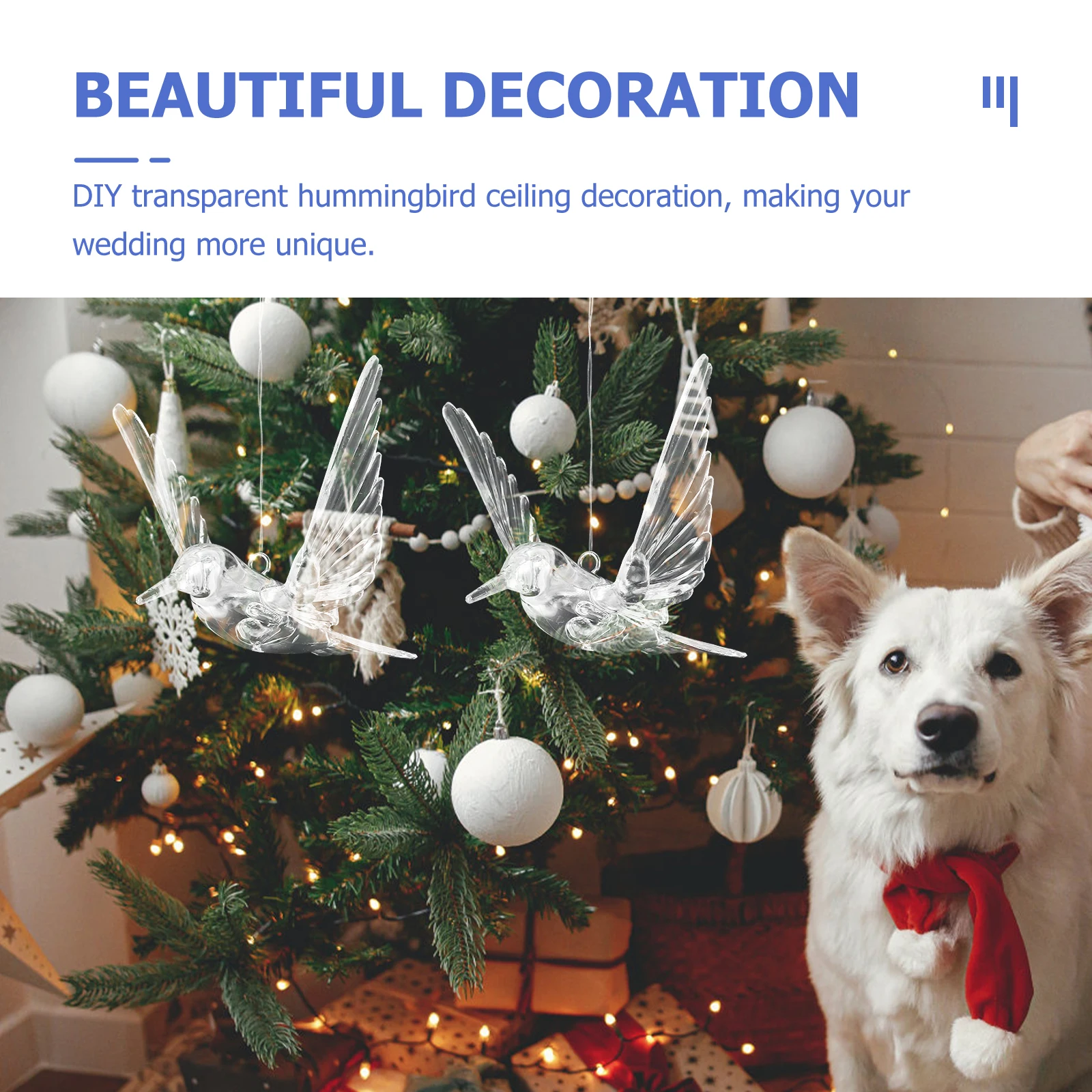 

10Pcs Hummingbird Decorations Acrylic Pendant Shining Not Fade DIY Easy Install Home Ceiling Light Decor Hummingbird Ornament