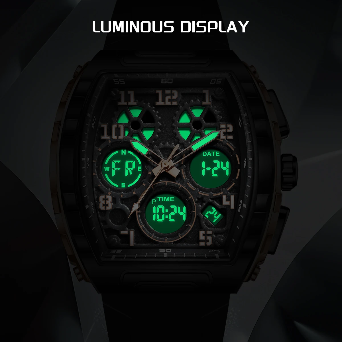 New LIGE Fashion Men's Electronic Watch Sports Multi functional Waterproof LED Night Light Men's Electronic Clock Casual Watch
