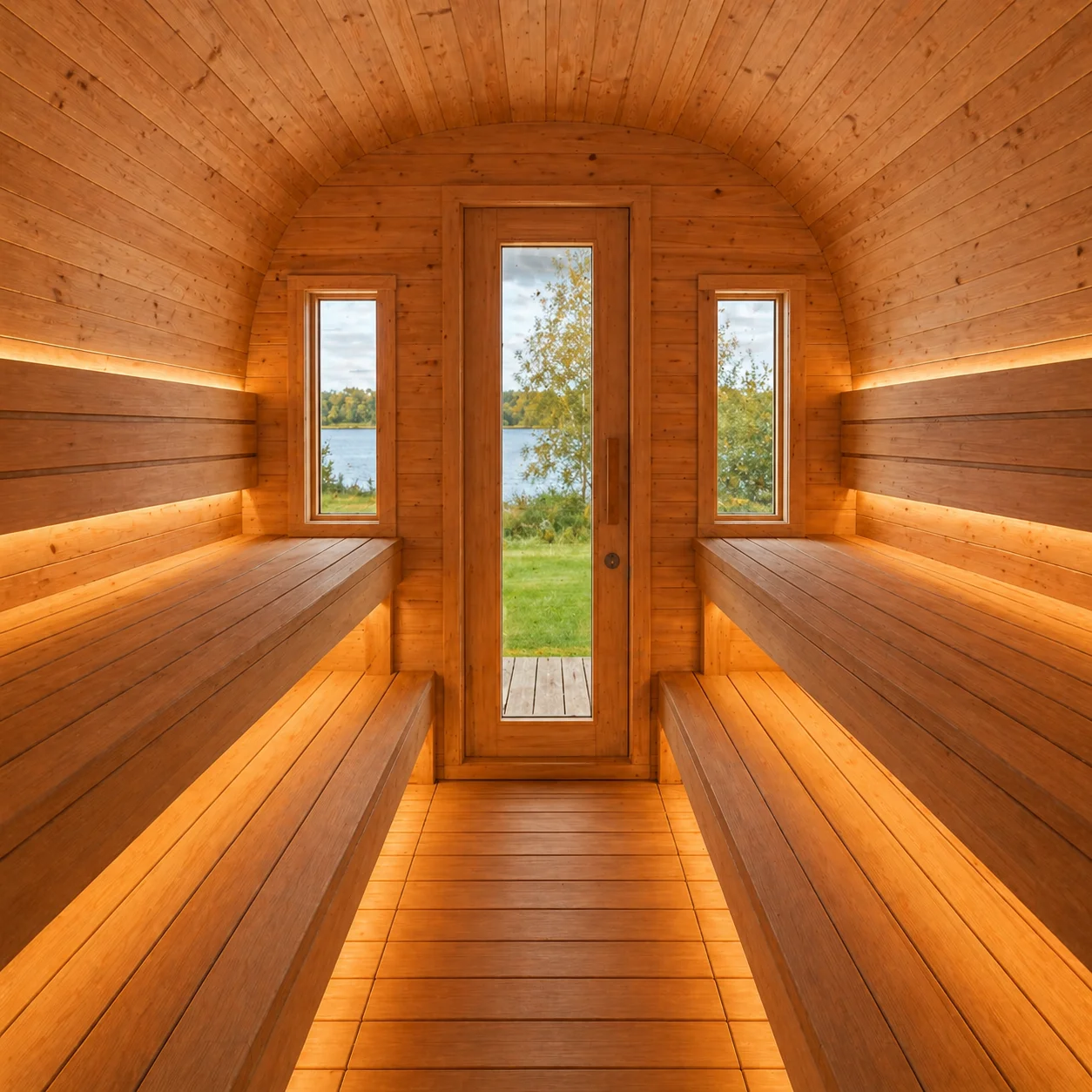 Outdoor SaunaODM OEM Modern Leisure Centre Sauna Outdoor Steam Room Outdoor Cedar Sauna view 6