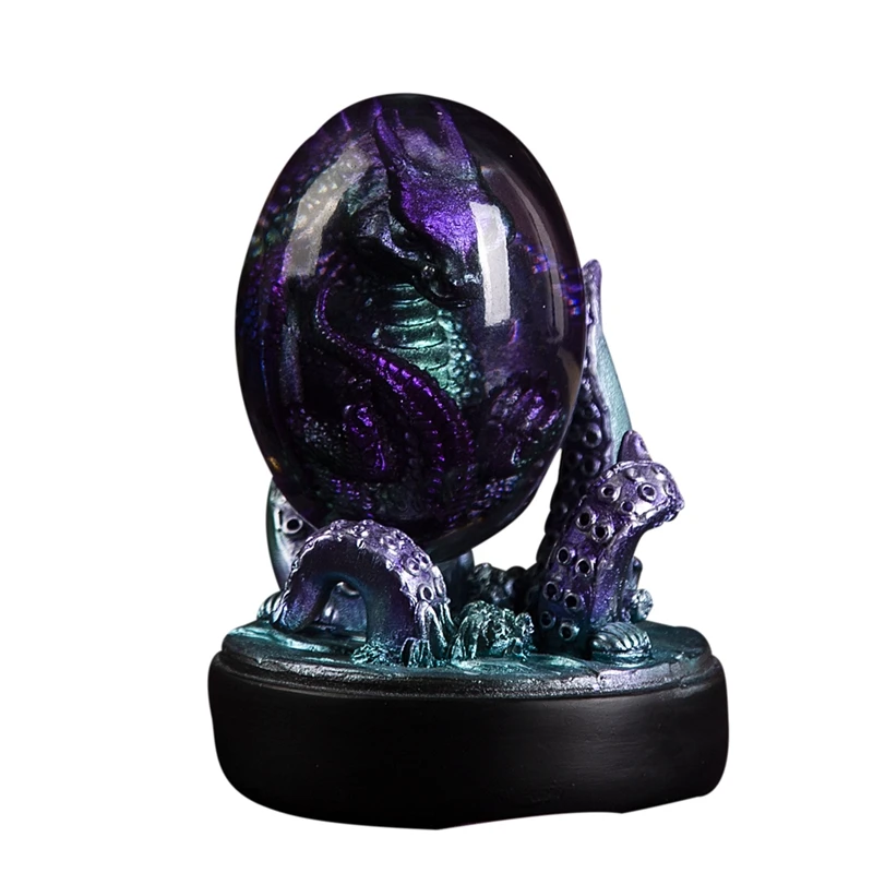 Lava Dragon Egg Resin Statue Ornamental Dinosaur Eggs Sculpture Crystal Gemstone Souvenir Home Decor Collection Kid Gift Toys