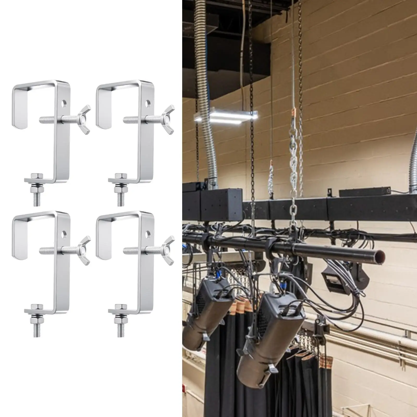 

Stage Light Clamp Trusses Mount Heavy Duty Reliable Hook Bracket for Concert Stage Lighting