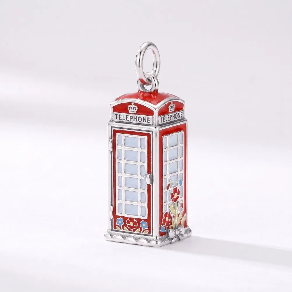 Stainless Steel Cartoon Pendants Miniture Enamel Material Jewelry Making Charms London Theme British Theme DIY Charm Girl