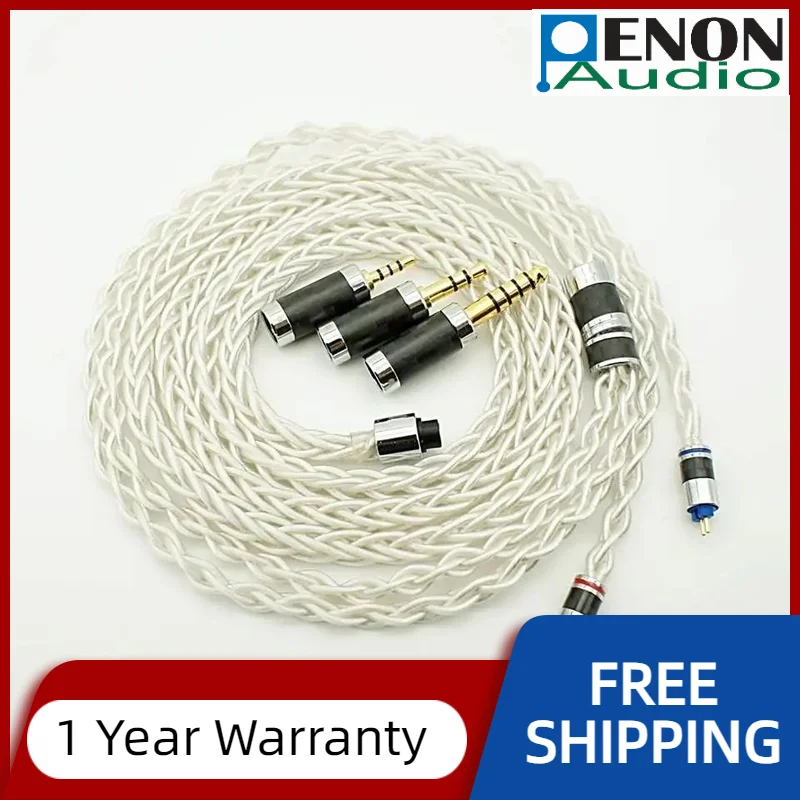 Penon ASOS 8 Shares Alloy Copper & OCC Silver-plated Mixed Earphone Replacement Cable IEM Upgrade Cable with 3-in-1 Modular Plug