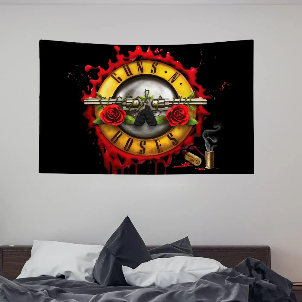 Axl Rose Flag to Hang Guns Roses Band Flags for Bedrooms Fall Decor Rock Music Art Custom Home Decoration Outdoor Garden Banners