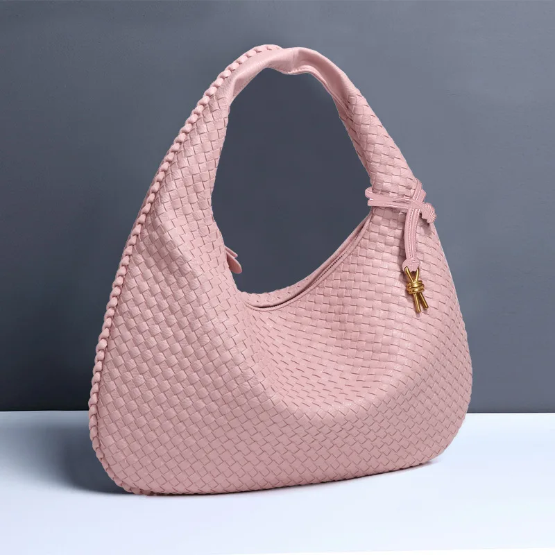 2025 new all-hand-woven crescent bag handbag fashionable versatile shoulder underarm bag