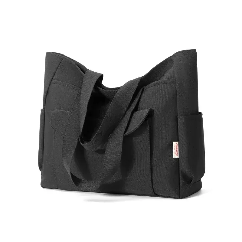 

Canvas Zipper 2025 High Quality Women's Tote Bag Large Capacity Solid Color Fashion Shoulder Bag Soft Versatile Trendy Handbag