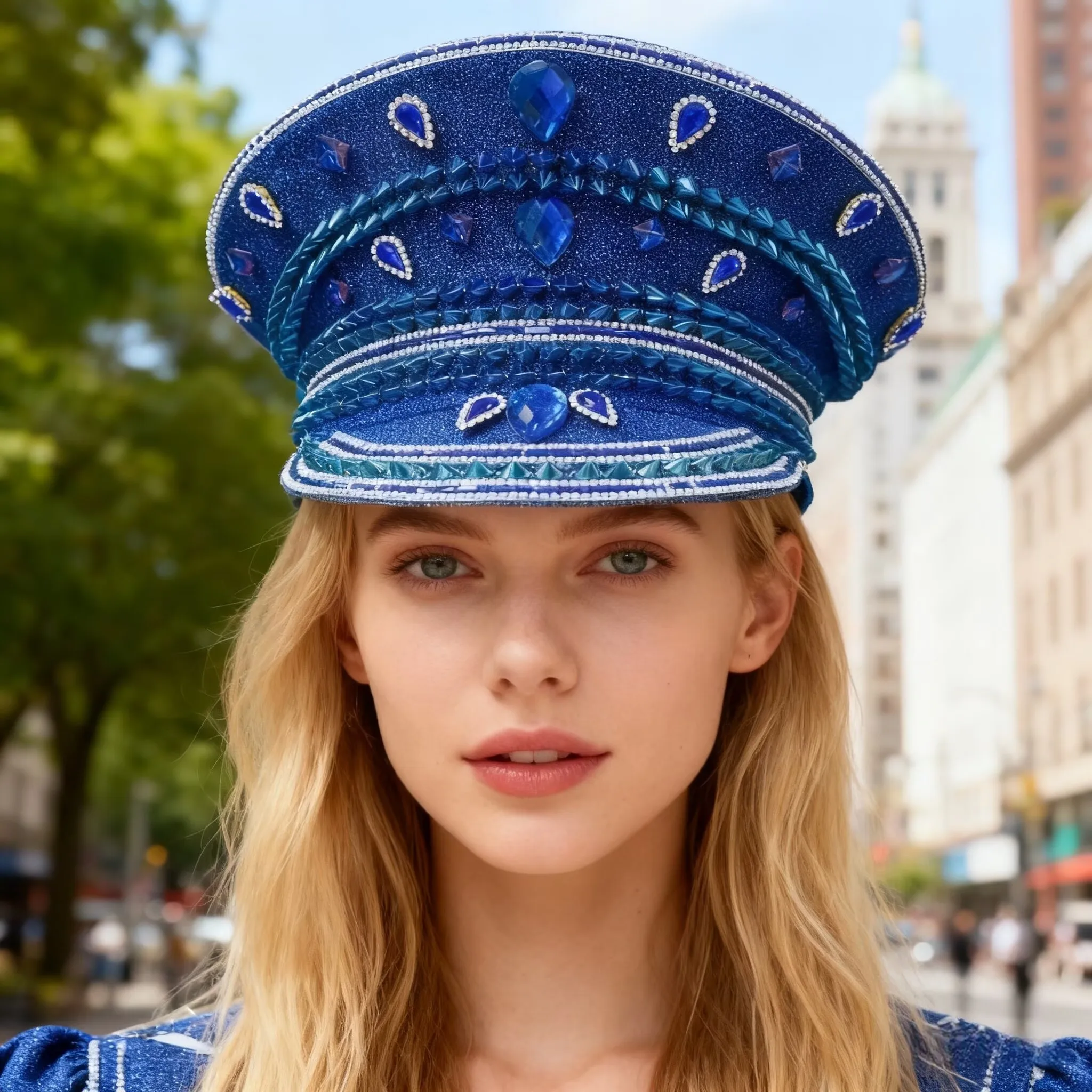 

Carnival Costume Hat Adult, Captain Hats Rhinestone for Burning Man Festival Woman, Cosplay Female Accessories