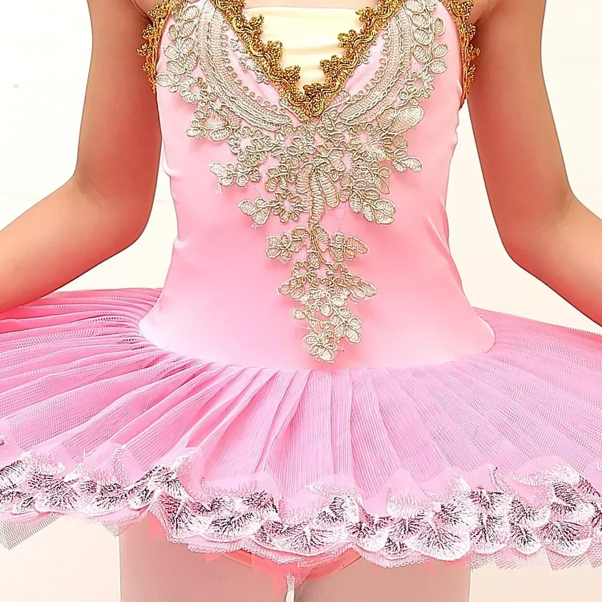 여자를위한 전문 발레 투투 스커트 어린이를위한 흰색 백조의 호수 의상 팬케이크 소녀 댄스웨어