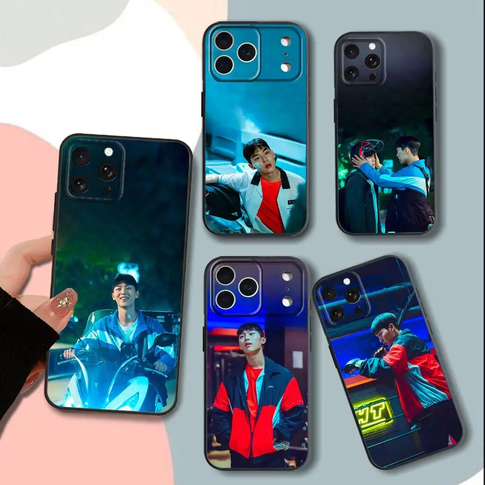 

K-Korea S-Series Weak HeroS Phone Case For iPhone 15,13,16,12,11,17,14,Plus,Pro,Max,XS,XR,X,SE,Mini,Soft Silicone Black Cover