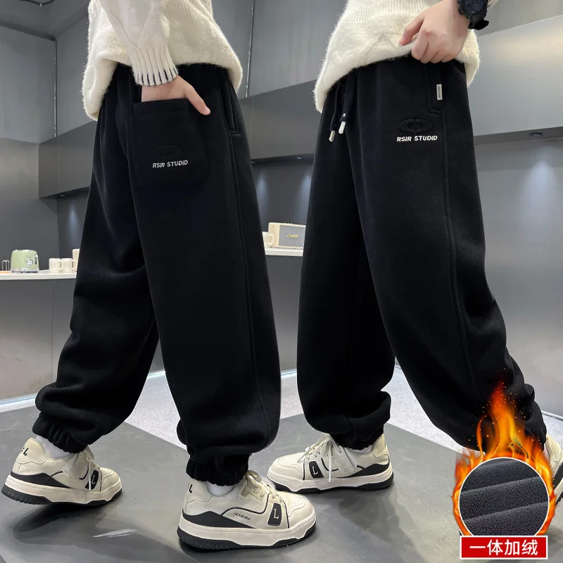 

Boy's Winter 2025 New Children's Loose Korean Style High Quality Work Pants.4-15year