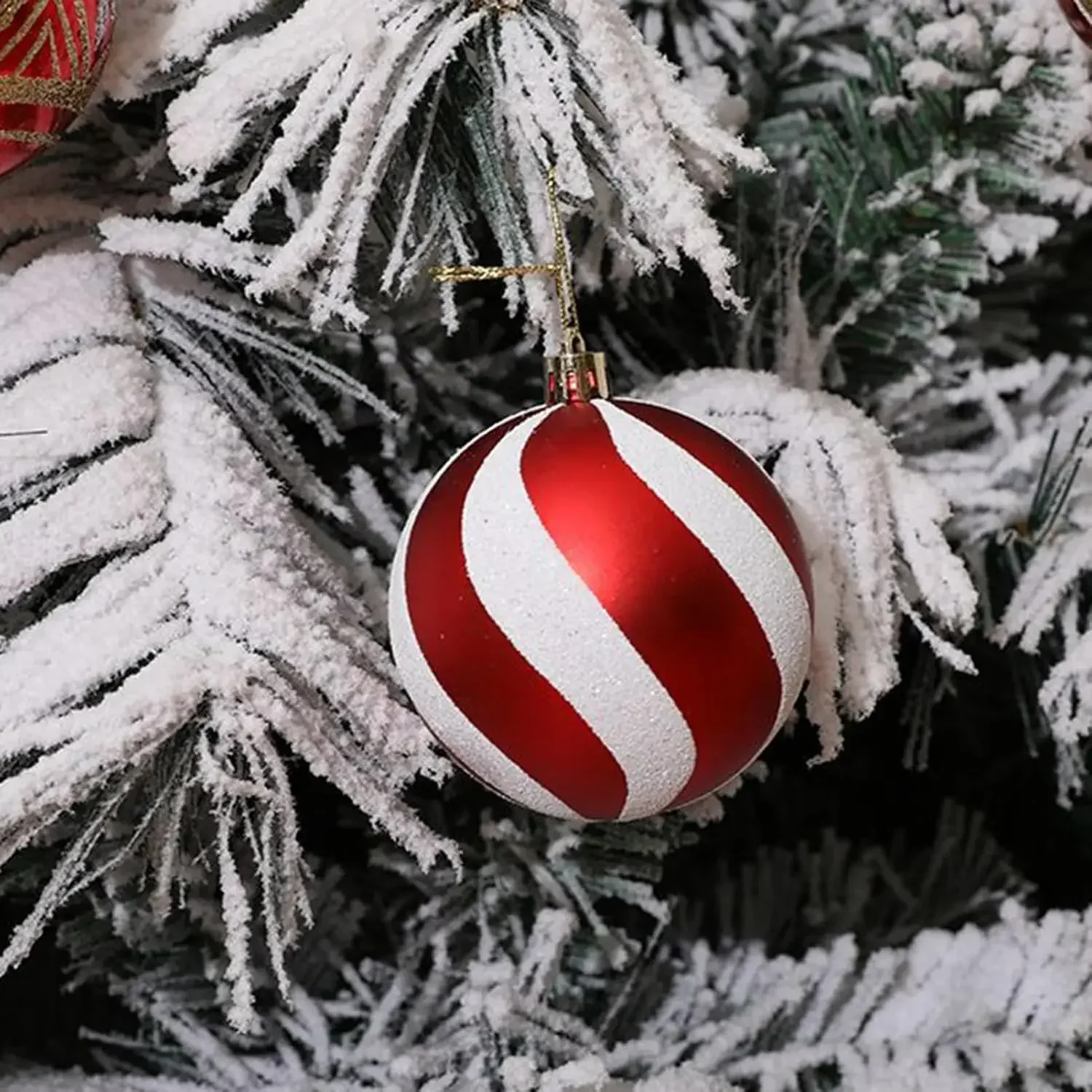 30/6Pcs 6cm Colored Christmas Balls Xmas Tree Hanging Pendant Ornament Home New Year Party Decoration Festive Christmas Ball