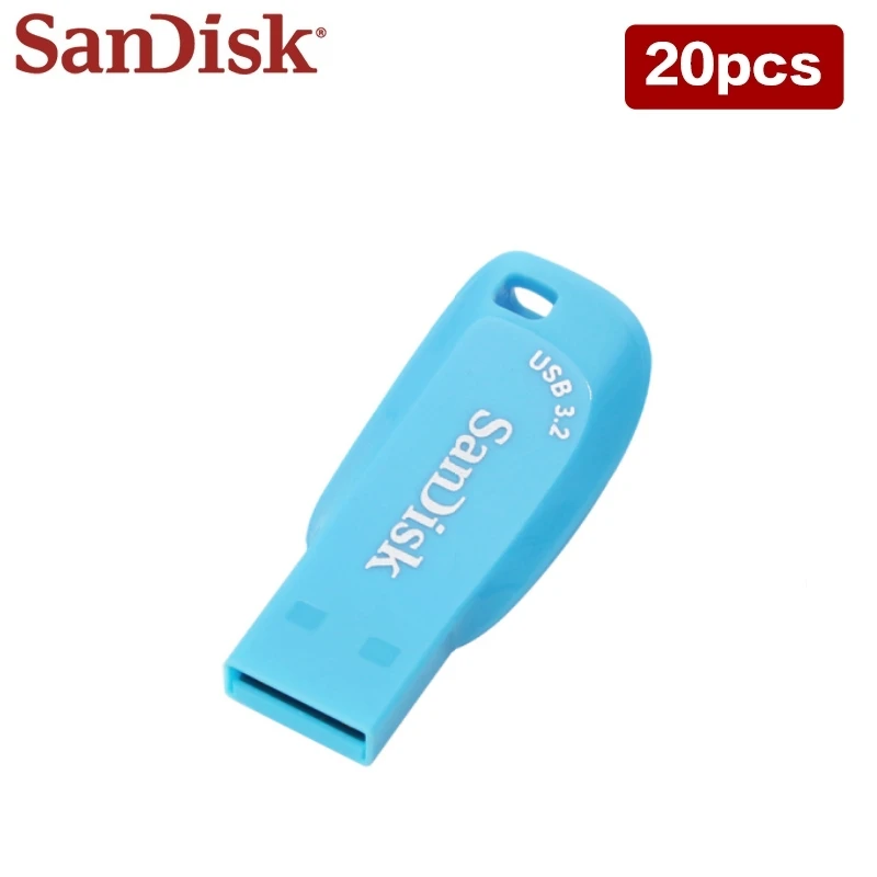 20 Stück Großhandel SanDisk USB 3.2 Flash-Laufwerk 32 GB 64 GB 128 GB Buntes Original-Stick Bis zu 100 MB/s Speicher U-Disk für Computer