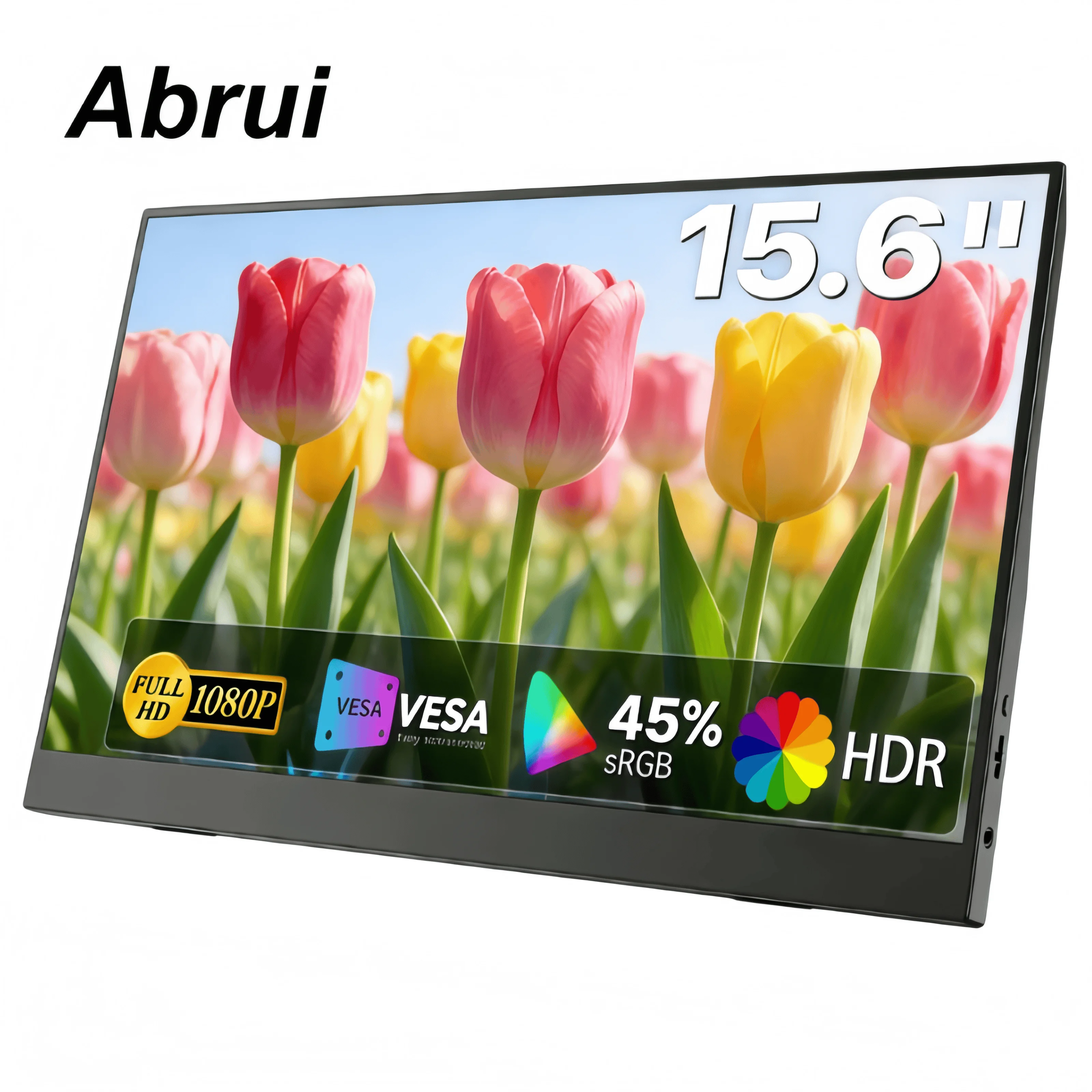 Abrui15.6'' 60Hz 1920*1080 Portable Monitor 16:9 IPS Screen For Laptop XBox PS4 / 5 Switch TV Box PC Extension Mobile MAC