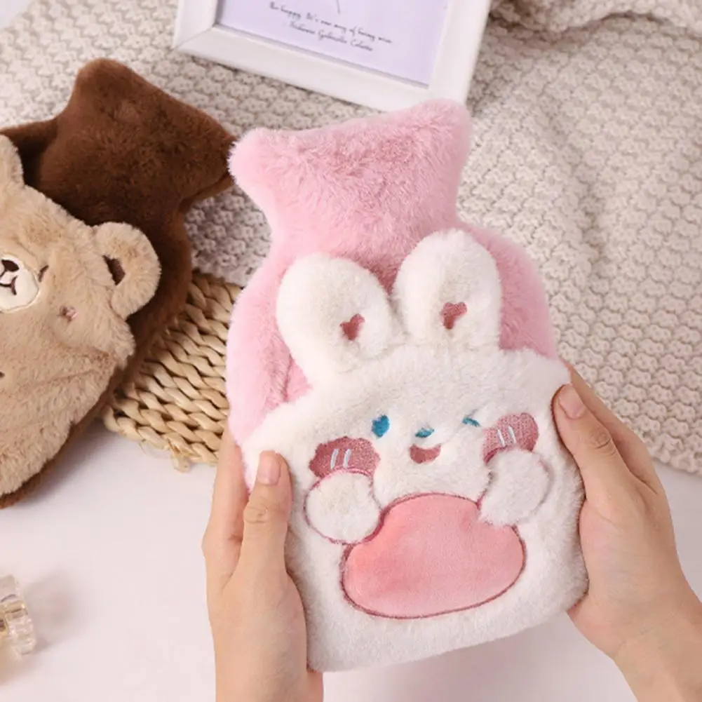 Cute Hot Water Bottle Bag for Girls Rubber Plush Hand Warmer Heat Pack Warm Belly Instant Hot Pack Winter Water Heating Pad