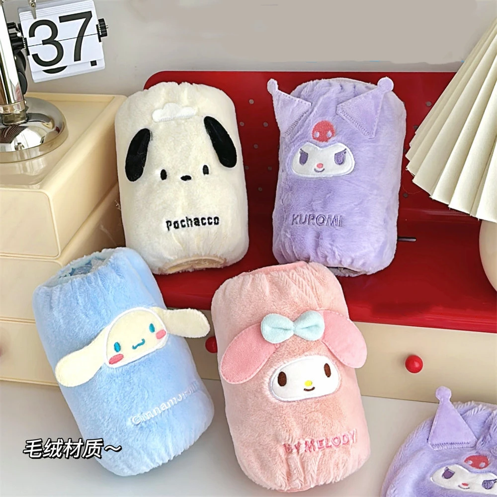 

Kawaii Sanrio аниме My Melody Kuromi Cinnamoroll Pom Pom Purin мультяшный плюшевый чехол с рукавами для девочек, противообрастающий чехол