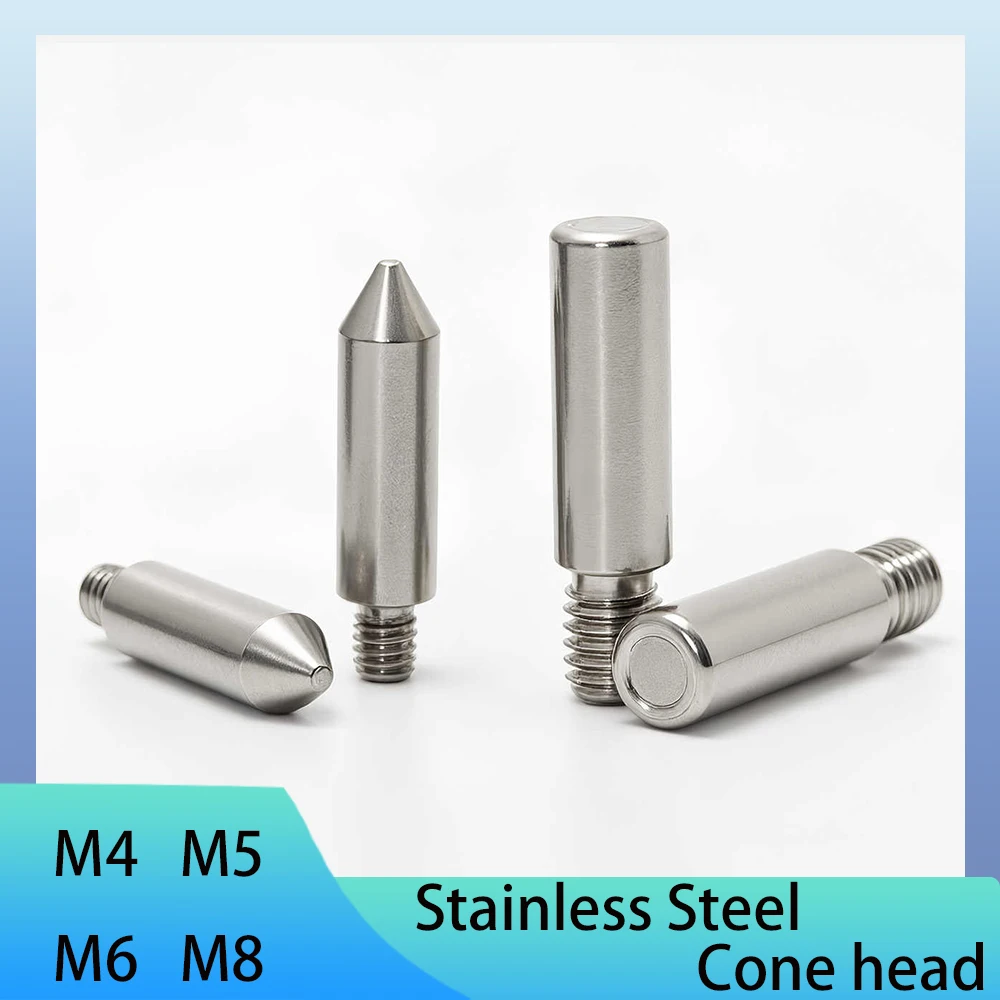 5Pcs Stainless Steel Taper Head External Thread Locating Pins Threaded Dowel Pins M3/M4/M5/M6/M8 For Precision Assembly