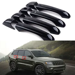 4 pary pokrywa do klamki czarny błyszczący samochodowych dla Jeep Grand Cherokee Dodge Durango 2011-2019 akcesoria zewnętrzne