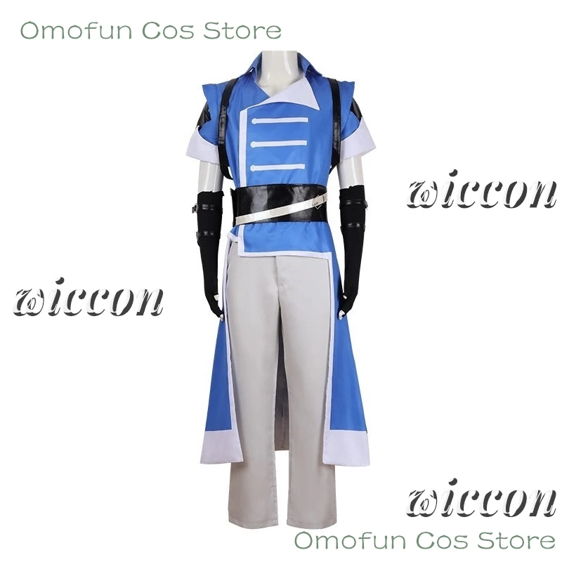 Disfraz de juego Richter Belmont para hombre, traje de batalla azul, chaqueta azul, pantalones con guantes, conjunto completo para Halloween