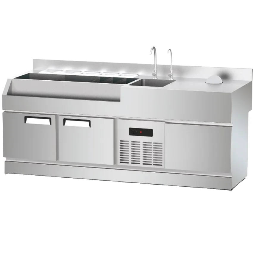 Stainless Steel Under Bar Drop-in Ice Bin Cooler Big Capacity Ice Chest Bar Cocktail Station