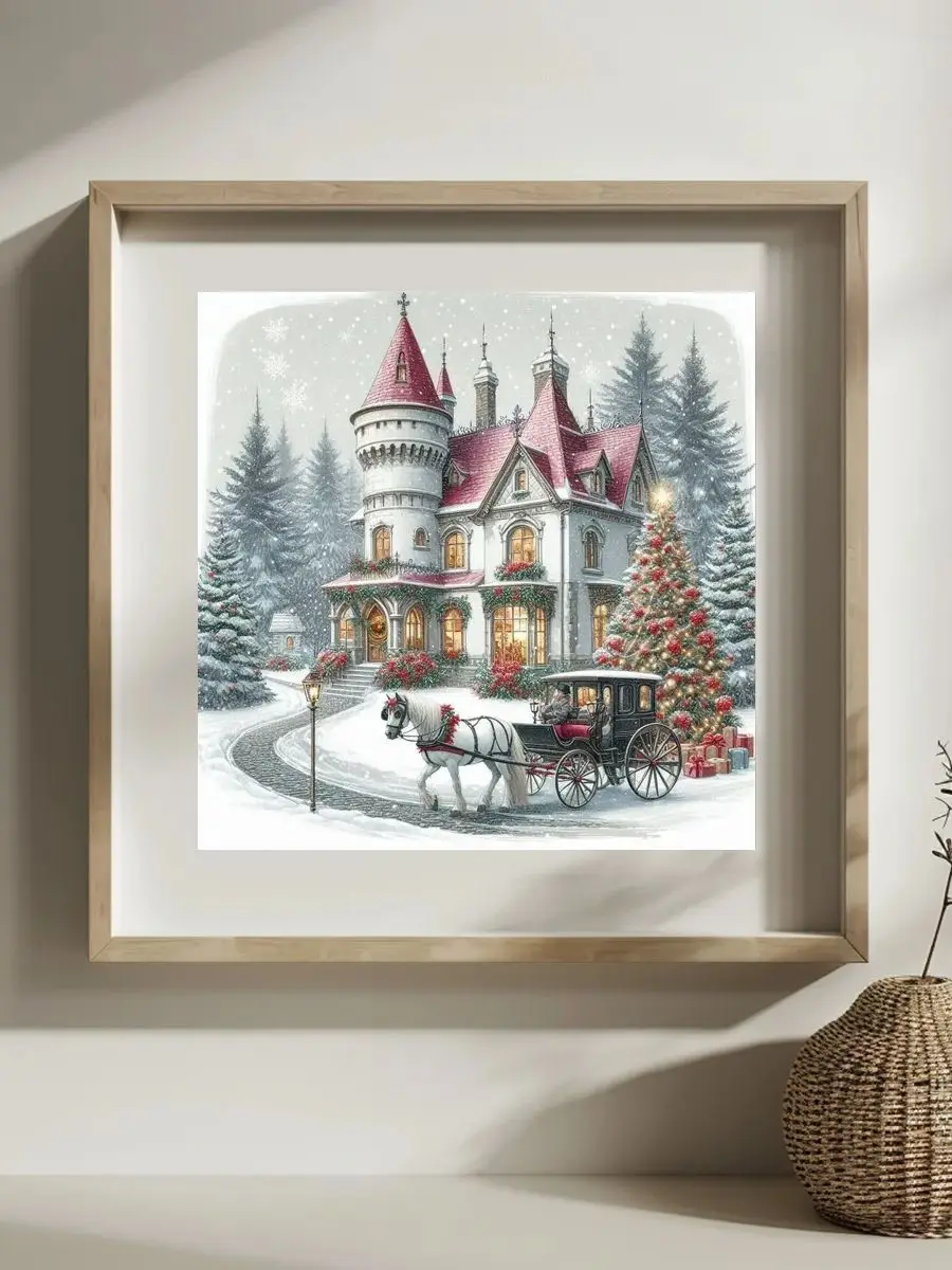 Winterburg Kreuzstich-Set DIY 11CT/14CT Stickerei Hobby Wanddekoration – Detail 1