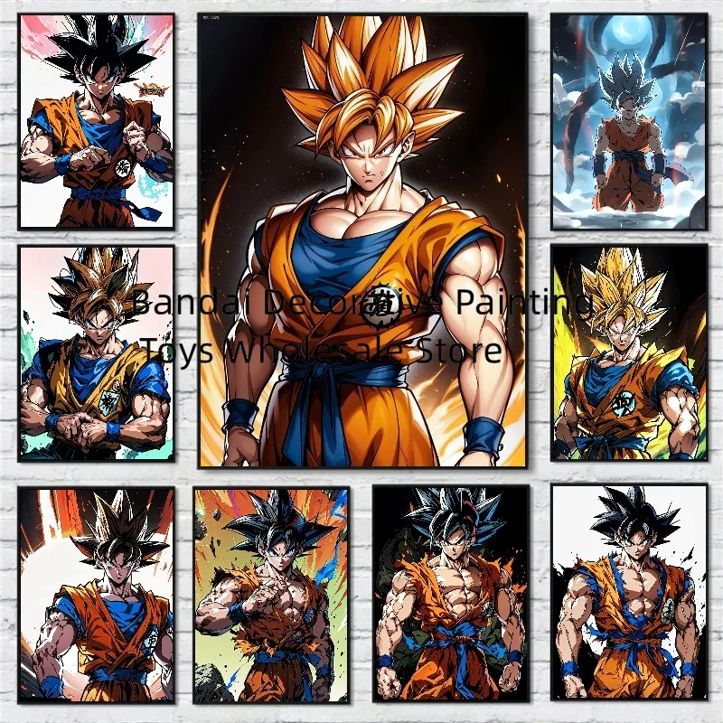 Japanese Anime Surrounding Retro Dragon Ball Poster Goku Canvas Painting Print Wall Art Children Bedroom Decoration Gifts