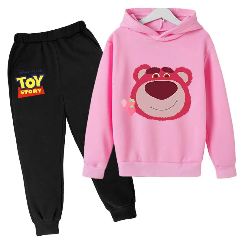 Children Boys Lotso Hoodies Set Children Cartoon Toy Story Woody Buzz Lightyear Hoodies Tops+Long Pants 2PCS Suit Kids Outfits