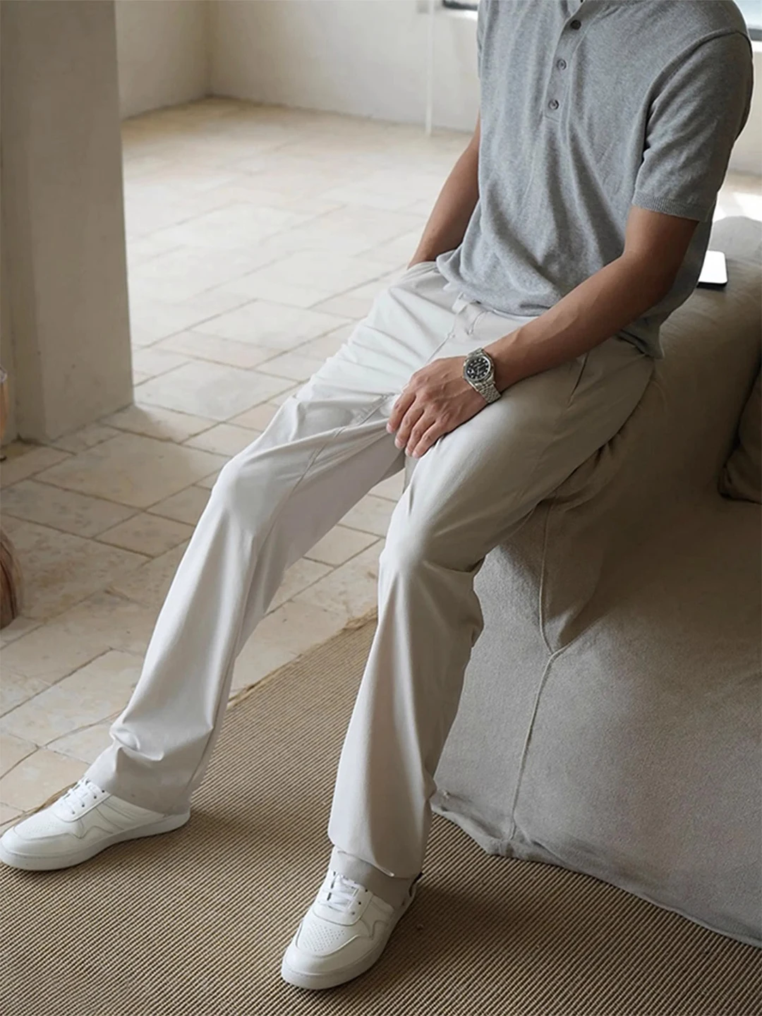 

Qui Dry Ice Skin Тонкие летние спортивные брюки Мужские свободные прямые брюки Fitn Повседневные брюки Lazy American Sle