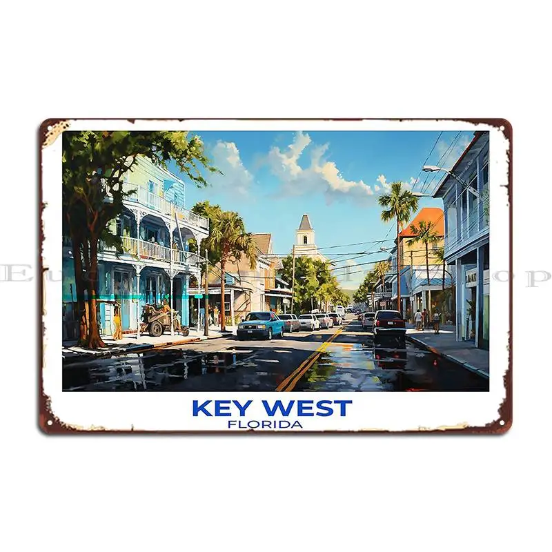 Key West Travel Poster Tourist Atraction Travel Memories Tourist Destination Metal Signs Cinema Living Room Tin Sign Poster