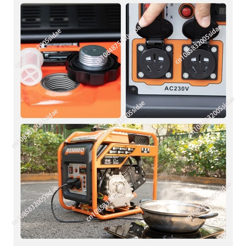 4.2KW Inverter Generator 220V 380V Low Noise Portable Outdoor Home Use Hand Pull Recoil Start