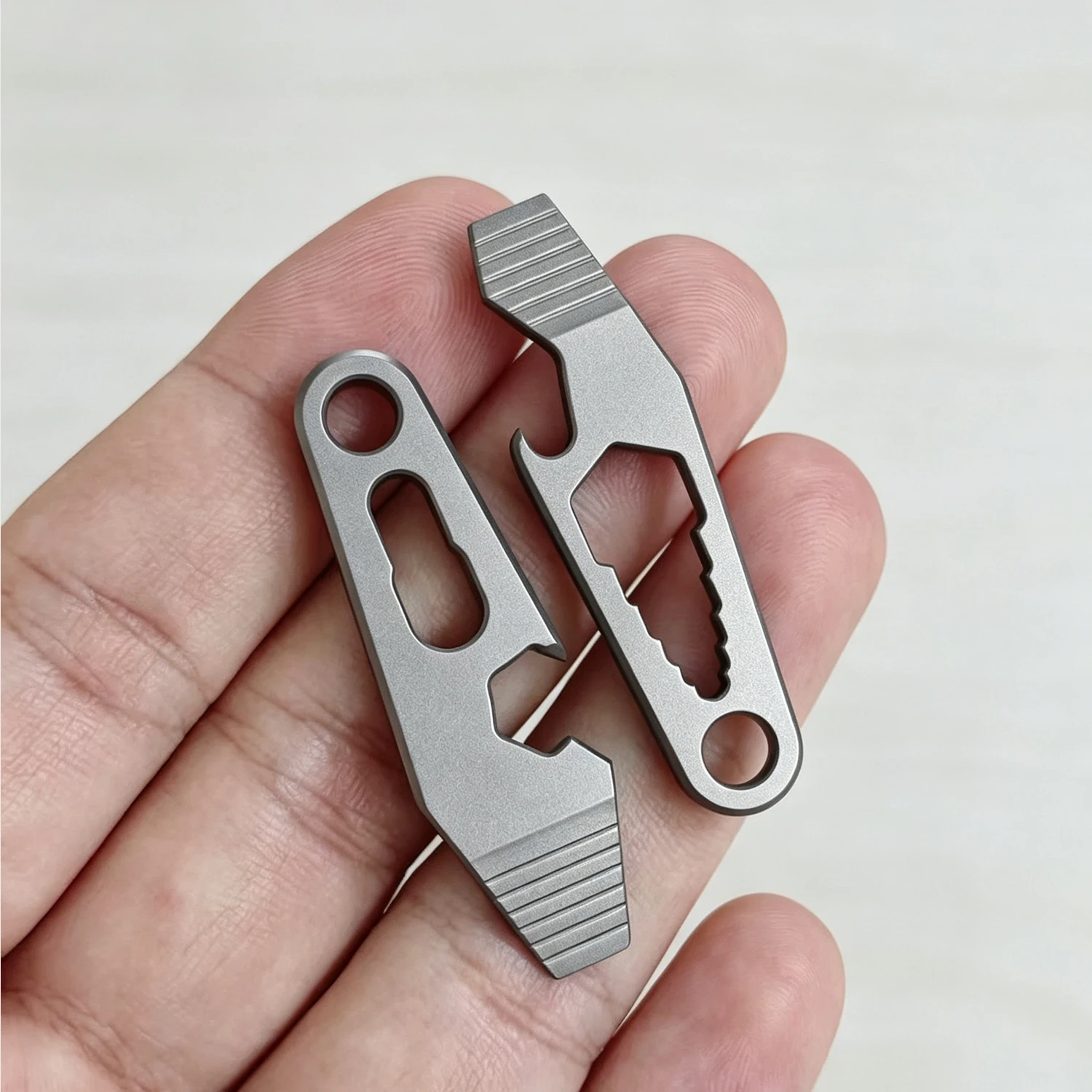 Portable Titanium Alloy 2Pcs EDC Pry Bar Pocket Tool Hex Wrench Keychain Outdoor Daily Carry Multitool
