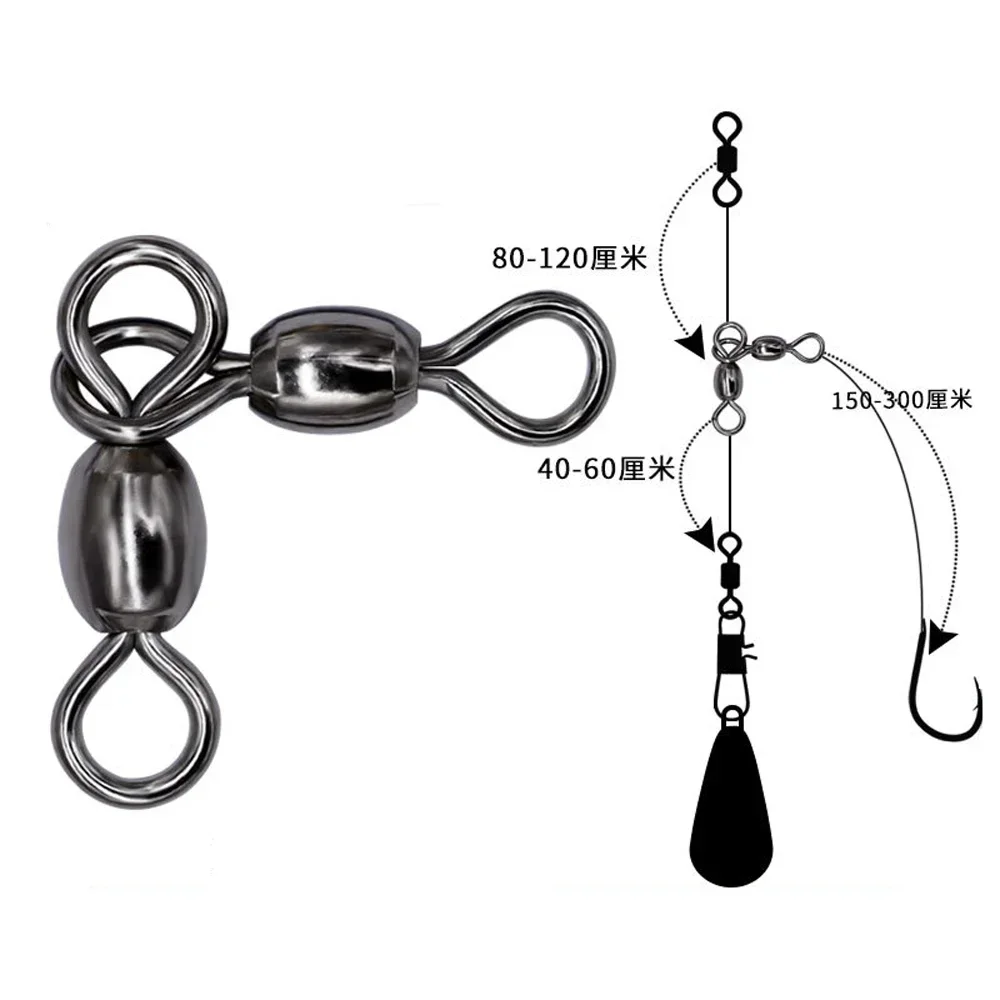 20pcs Fishing Cross Connection Crane Swivels Fishing line Hook Connector Stainless Brass Saltwater Fishing Rolling Accessories