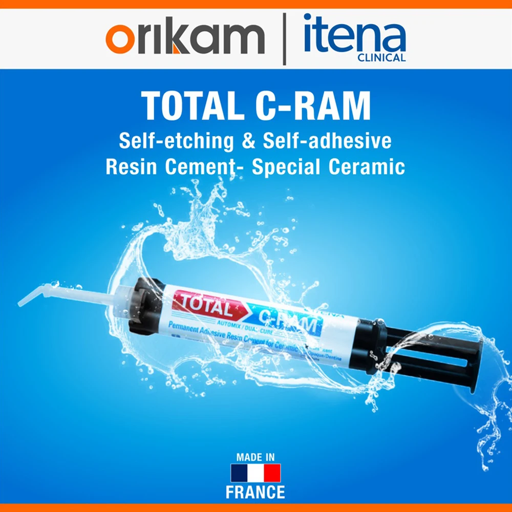 Material de odontología Itena Total C Ram, cemento Dental Permanente de Francia para chapa, corona de dientes de cerámica, resina autoadhesiva, cura Dual